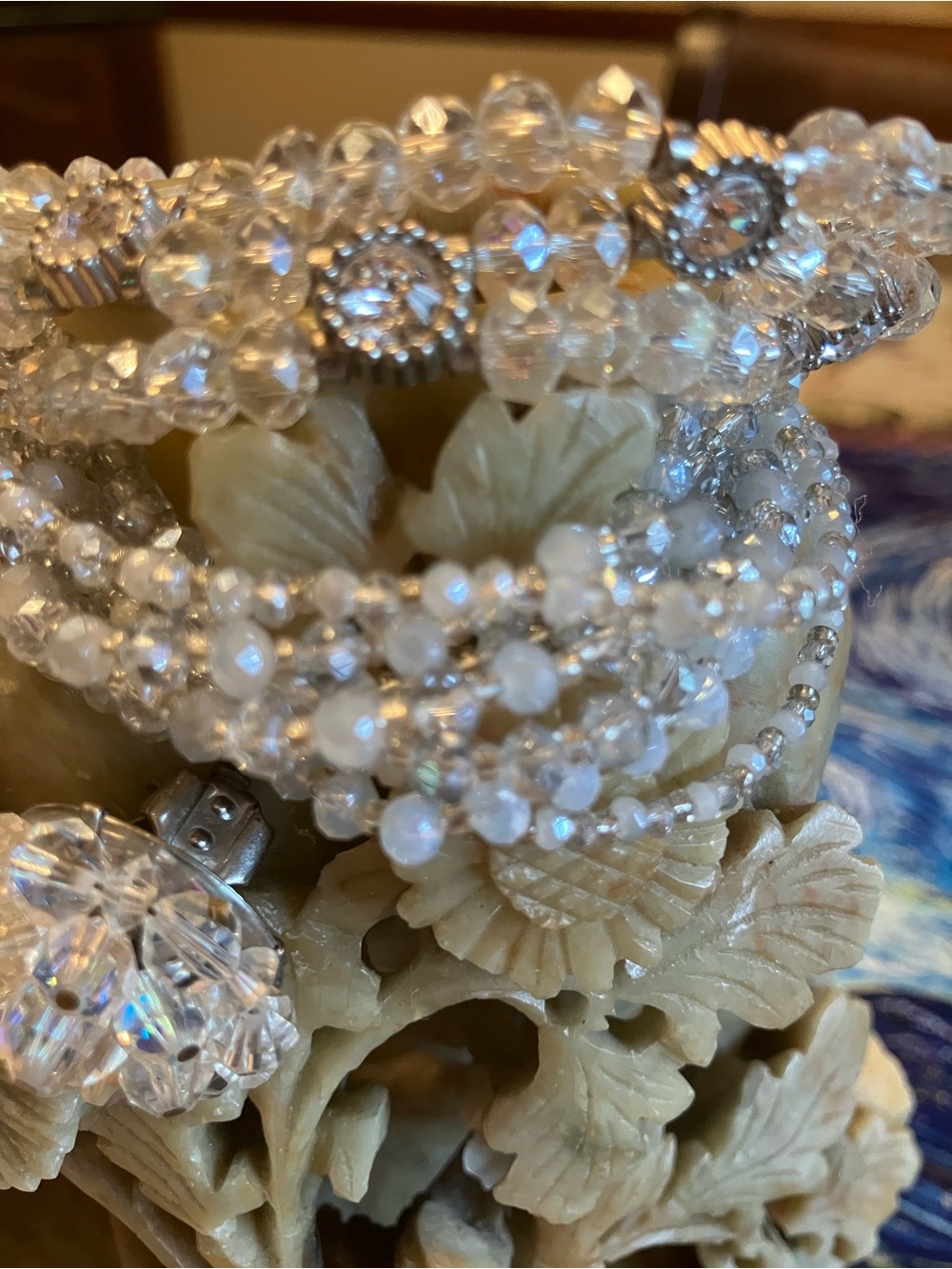 CUT CRYSTAL AND AB CRYSTAL BRACELETS AND EARRINGS - Picture 10 of 14